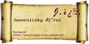 Javorniczky Örsi névjegykártya
